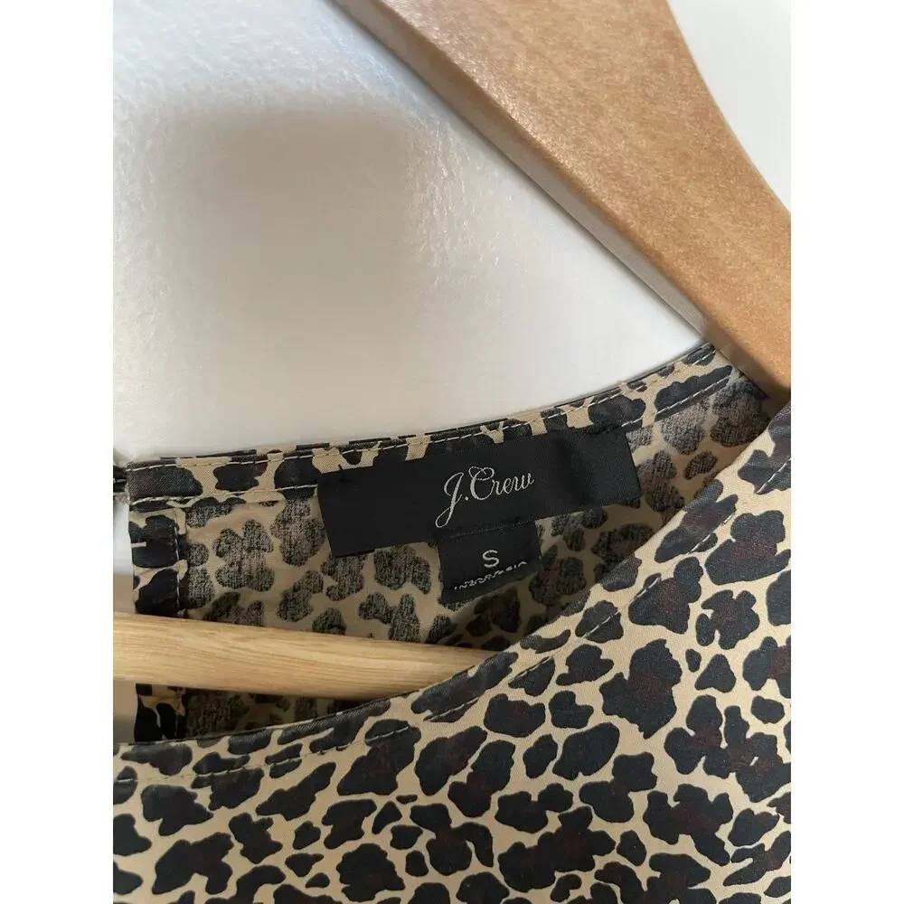 J. Crew Leopard Print Puff Sleeve Top Women’s Size Small | Animal Print Blouse